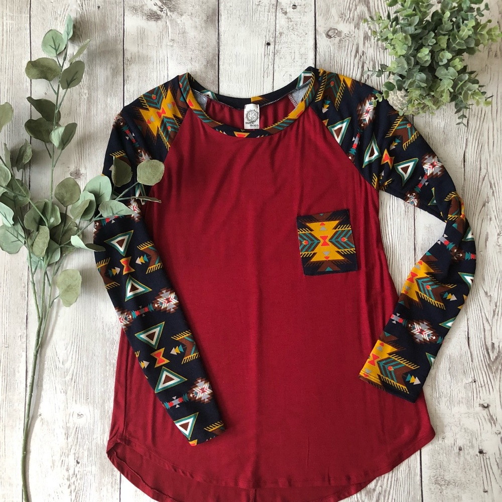 Aztec Printed Sleeve Top